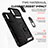 Silicone Matte Finish and Plastic Back Cover Case with Magnetic Finger Ring Stand QW3 for Xiaomi Redmi 9A