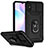 Silicone Matte Finish and Plastic Back Cover Case with Magnetic Finger Ring Stand QW3 for Xiaomi Redmi 9AT