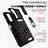 Silicone Matte Finish and Plastic Back Cover Case with Magnetic Finger Ring Stand QW3 for Xiaomi Redmi Note 11 4G (2022)