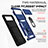 Silicone Matte Finish and Plastic Back Cover Case with Magnetic Finger Ring Stand QW4 for Google Pixel 6 5G