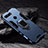 Silicone Matte Finish and Plastic Back Cover Case with Magnetic Finger Ring Stand R01 for Huawei Honor V20