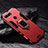 Silicone Matte Finish and Plastic Back Cover Case with Magnetic Finger Ring Stand R01 for Huawei Honor V20 Red