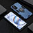 Silicone Matte Finish and Plastic Back Cover Case with Magnetic Finger Ring Stand R01 for Huawei Honor X10 5G