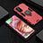 Silicone Matte Finish and Plastic Back Cover Case with Magnetic Finger Ring Stand R01 for Huawei Honor X10 5G Red