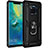 Silicone Matte Finish and Plastic Back Cover Case with Magnetic Finger Ring Stand R01 for Huawei Mate 20 Pro