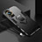 Silicone Matte Finish and Plastic Back Cover Case with Magnetic Finger Ring Stand R01 for Huawei P60