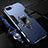 Silicone Matte Finish and Plastic Back Cover Case with Magnetic Finger Ring Stand R01 for Oppo K1