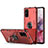 Silicone Matte Finish and Plastic Back Cover Case with Magnetic Finger Ring Stand R01 for Samsung Galaxy S20 Plus