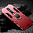 Silicone Matte Finish and Plastic Back Cover Case with Magnetic Finger Ring Stand R01 for Xiaomi Redmi K20 Red