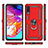 Silicone Matte Finish and Plastic Back Cover Case with Magnetic Finger Ring Stand R02 for Samsung Galaxy A70S