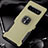 Silicone Matte Finish and Plastic Back Cover Case with Magnetic Finger Ring Stand R02 for Samsung Galaxy S10