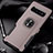 Silicone Matte Finish and Plastic Back Cover Case with Magnetic Finger Ring Stand R02 for Samsung Galaxy S10 5G