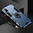 Silicone Matte Finish and Plastic Back Cover Case with Magnetic Finger Ring Stand R02 for Xiaomi Mi 11i 5G (2022)