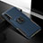 Silicone Matte Finish and Plastic Back Cover Case with Magnetic Finger Ring Stand R02 for Xiaomi Mi A3 Blue