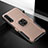 Silicone Matte Finish and Plastic Back Cover Case with Magnetic Finger Ring Stand R02 for Xiaomi Mi A3 Rose Gold