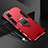 Silicone Matte Finish and Plastic Back Cover Case with Magnetic Finger Ring Stand R02 for Xiaomi Redmi Note 11 4G (2021)