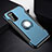 Silicone Matte Finish and Plastic Back Cover Case with Magnetic Finger Ring Stand R03 for Huawei Honor V30 5G