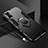 Silicone Matte Finish and Plastic Back Cover Case with Magnetic Finger Ring Stand R03 for Xiaomi Poco F4 GT 5G