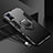 Silicone Matte Finish and Plastic Back Cover Case with Magnetic Finger Ring Stand R03 for Xiaomi Redmi K50 Gaming 5G