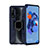 Silicone Matte Finish and Plastic Back Cover Case with Magnetic Finger Ring Stand R04 for Huawei P20 Lite (2019)