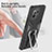 Silicone Matte Finish and Plastic Back Cover Case with Magnetic Finger Ring Stand R04 for Xiaomi Mi 11 Lite 5G NE