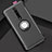 Silicone Matte Finish and Plastic Back Cover Case with Magnetic Finger Ring Stand R04 for Xiaomi Mi 9T