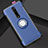 Silicone Matte Finish and Plastic Back Cover Case with Magnetic Finger Ring Stand R04 for Xiaomi Mi 9T