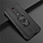 Silicone Matte Finish and Plastic Back Cover Case with Magnetic Finger Ring Stand R07 for Xiaomi Redmi K20 Pro Black