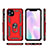 Silicone Matte Finish and Plastic Back Cover Case with Magnetic Finger Ring Stand S01 for Apple iPhone 11