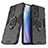 Silicone Matte Finish and Plastic Back Cover Case with Magnetic Finger Ring Stand S01 for Oppo Reno7 Pro 5G