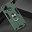 Silicone Matte Finish and Plastic Back Cover Case with Magnetic Finger Ring Stand S01 for Realme C15