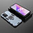 Silicone Matte Finish and Plastic Back Cover Case with Magnetic Finger Ring Stand S01 for Realme V23 5G