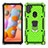 Silicone Matte Finish and Plastic Back Cover Case with Magnetic Finger Ring Stand S01 for Samsung Galaxy A11 Matcha Green