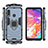 Silicone Matte Finish and Plastic Back Cover Case with Magnetic Finger Ring Stand S01 for Samsung Galaxy A70E