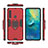 Silicone Matte Finish and Plastic Back Cover Case with Magnetic Finger Ring Stand S01 for Samsung Galaxy A9 (2018) A920