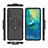 Silicone Matte Finish and Plastic Back Cover Case with Magnetic Finger Ring Stand S01 for Samsung Galaxy A9 (2018) A920