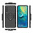 Silicone Matte Finish and Plastic Back Cover Case with Magnetic Finger Ring Stand S01 for Samsung Galaxy A9 Star Pro