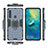 Silicone Matte Finish and Plastic Back Cover Case with Magnetic Finger Ring Stand S01 for Samsung Galaxy A9 Star Pro