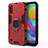 Silicone Matte Finish and Plastic Back Cover Case with Magnetic Finger Ring Stand S01 for Samsung Galaxy M01