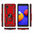 Silicone Matte Finish and Plastic Back Cover Case with Magnetic Finger Ring Stand S01 for Samsung Galaxy M01 Core