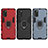 Silicone Matte Finish and Plastic Back Cover Case with Magnetic Finger Ring Stand S01 for Samsung Galaxy M02s