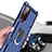 Silicone Matte Finish and Plastic Back Cover Case with Magnetic Finger Ring Stand S01 for Samsung Galaxy S20 FE 4G