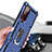 Silicone Matte Finish and Plastic Back Cover Case with Magnetic Finger Ring Stand S01 for Samsung Galaxy S20 FE 5G