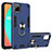 Silicone Matte Finish and Plastic Back Cover Case with Magnetic Finger Ring Stand S02 for Realme C11