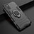 Silicone Matte Finish and Plastic Back Cover Case with Magnetic Finger Ring Stand S02 for Samsung Galaxy A02s