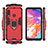 Silicone Matte Finish and Plastic Back Cover Case with Magnetic Finger Ring Stand S02 for Samsung Galaxy A70E