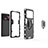 Silicone Matte Finish and Plastic Back Cover Case with Magnetic Finger Ring Stand S02 for Xiaomi Mi 11 Ultra 5G