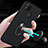 Silicone Matte Finish and Plastic Back Cover Case with Magnetic Finger Ring Stand S02 for Xiaomi Redmi 9C NFC