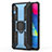 Silicone Matte Finish and Plastic Back Cover Case with Magnetic Finger Ring Stand S03 for Samsung Galaxy M10