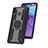 Silicone Matte Finish and Plastic Back Cover Case with Magnetic Finger Ring Stand S03 for Samsung Galaxy M20